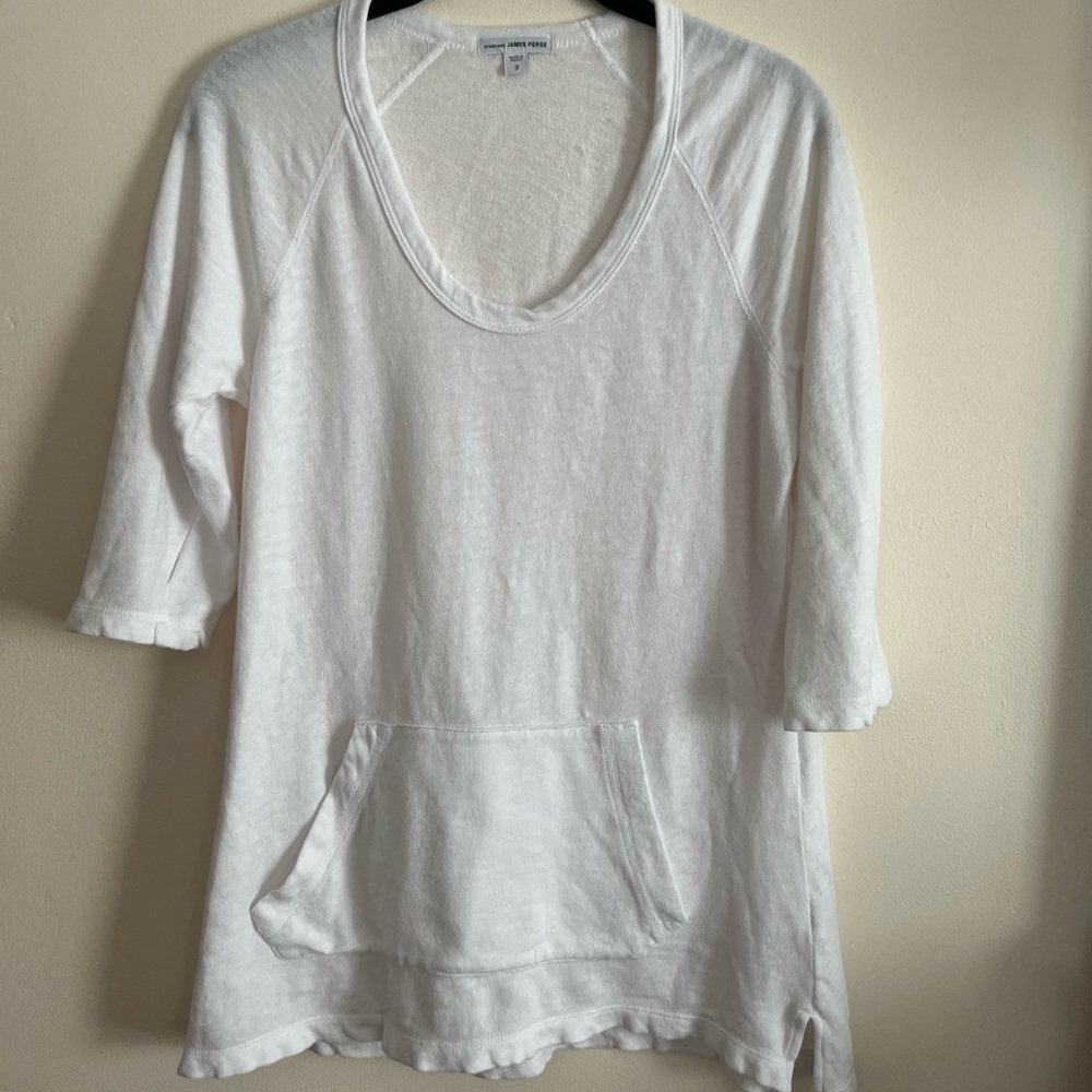 James Perse White Tunic Top